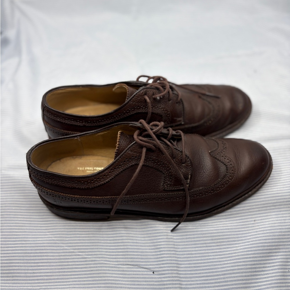 The Frye Company John A Frye JAMES Wingtip Brown Leather Lace Oxfords Shoes 10
